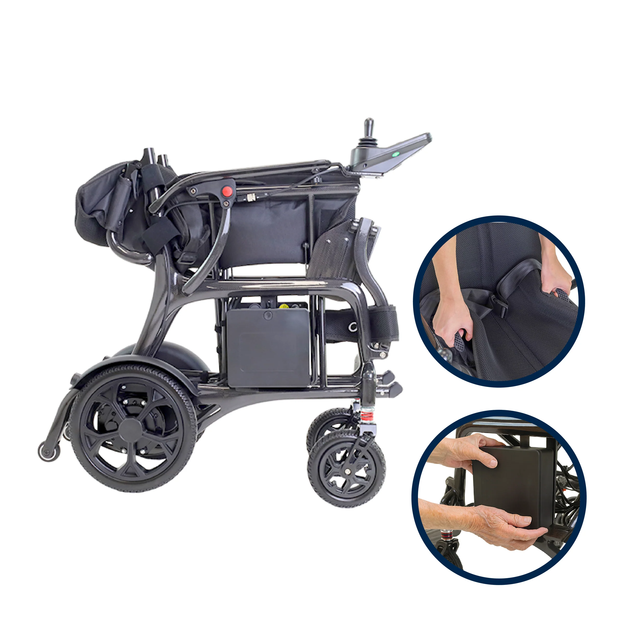 SILLA DE RUEDAS ELÉCTRICA PLEGABLE EN FIBRA DE CARBONO KMINA K10076