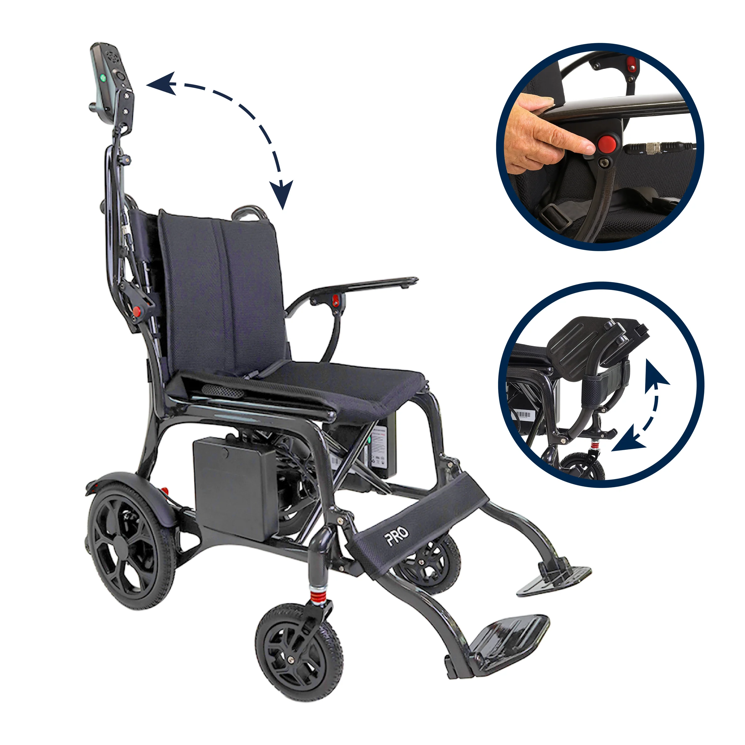 SILLA DE RUEDAS ELÉCTRICA PLEGABLE EN FIBRA DE CARBONO KMINA K10076