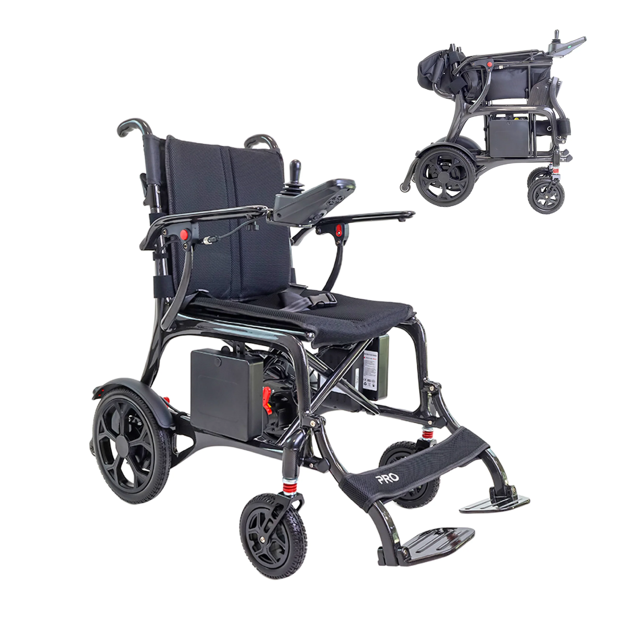 SILLA DE RUEDAS ELÉCTRICA PLEGABLE EN FIBRA DE CARBONO KMINA K10076